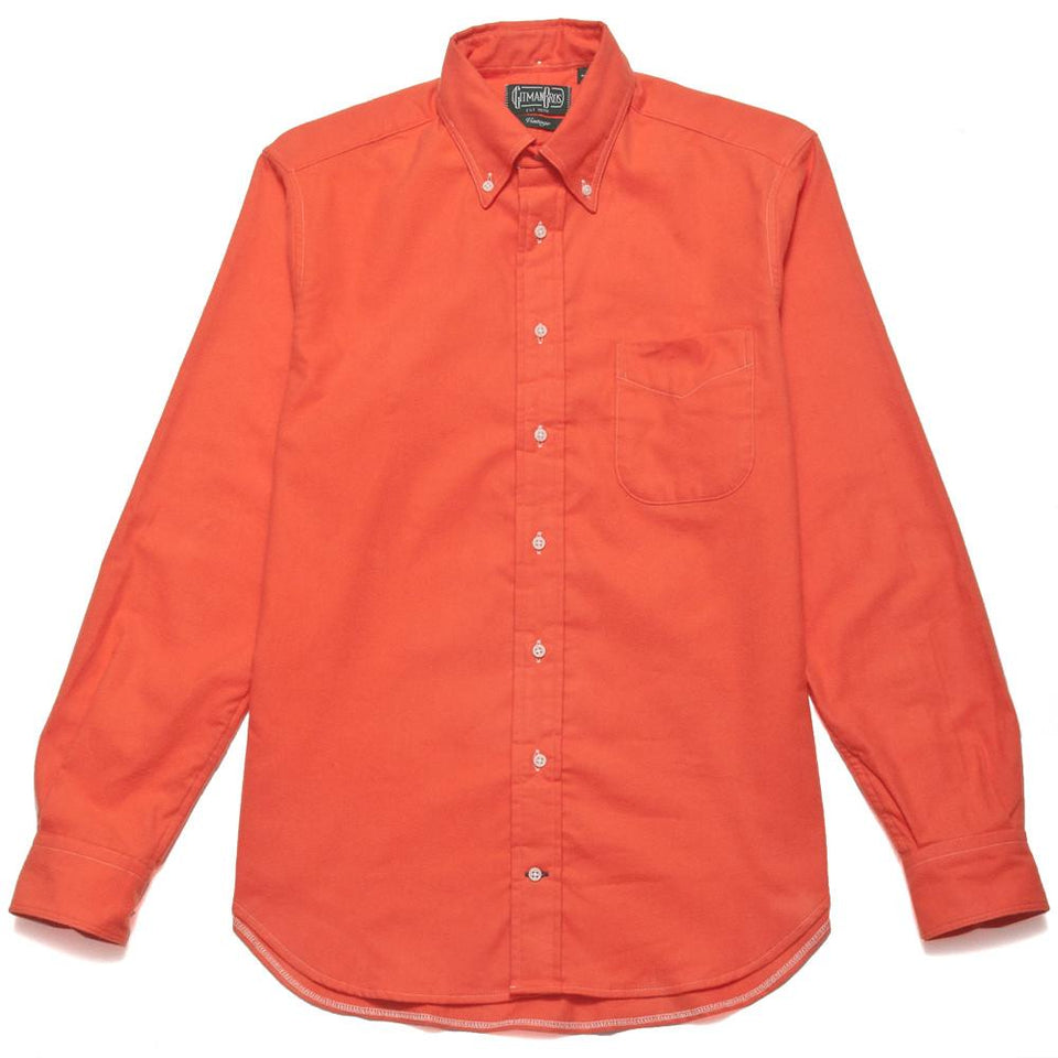 Gitman Vintage Bros. Long Sleeve Orange Flannel at shoplostfound, front