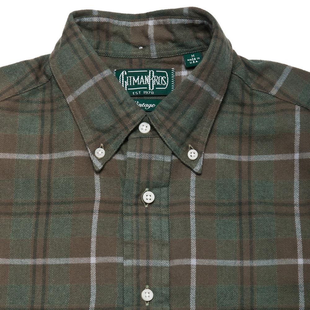 Gitman Vintage Bros. Long Sleeve Woodland Hunting Plaid at shoplostfound, neck