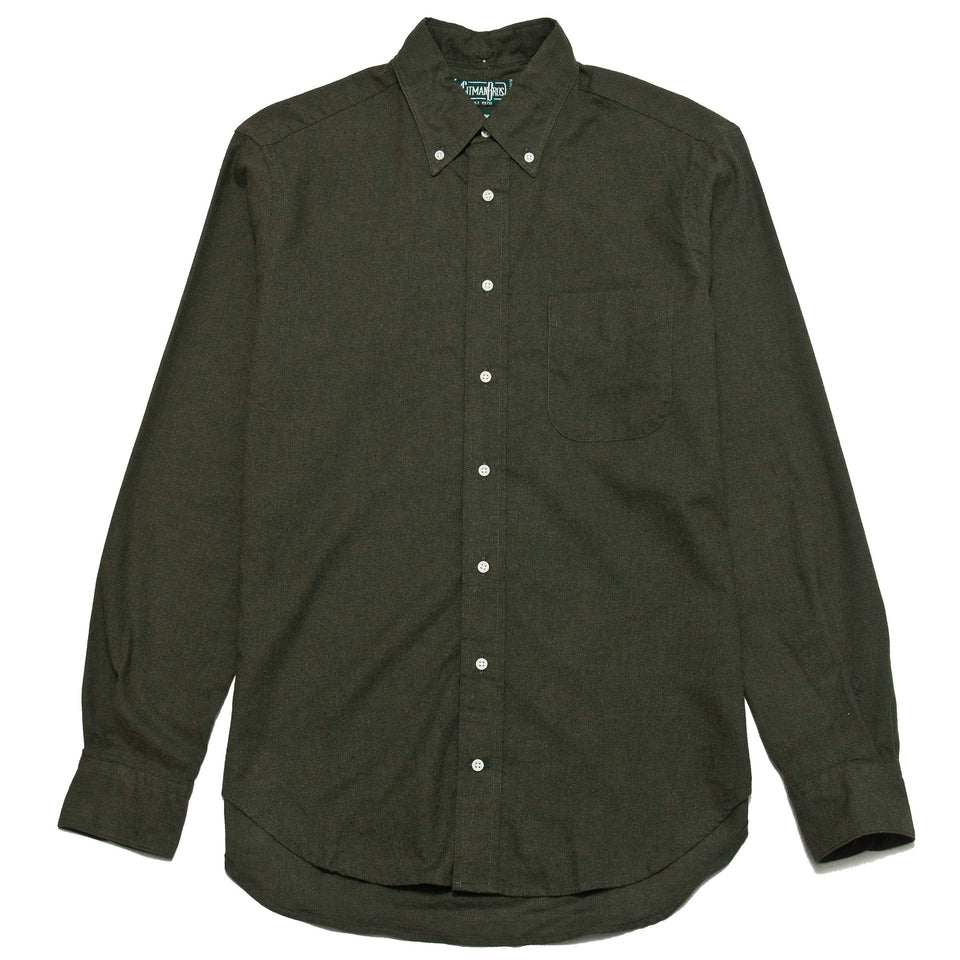 Gitman Vintage Bros. Olive Classic Flannel at shoplostfound, front
