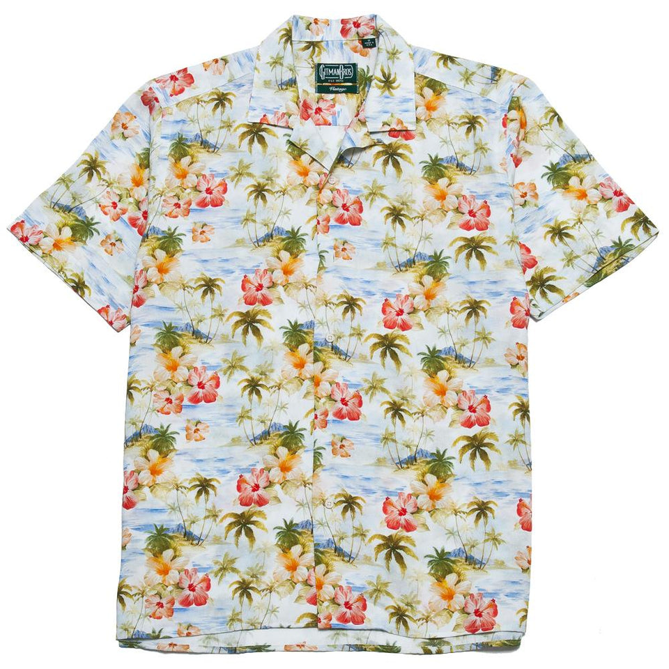 Gitman Vintage Bros. Watercolour Tropics Rayon Camp Shirt at shoplostfound, front
