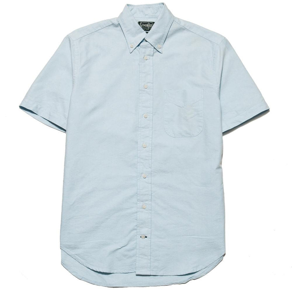Gitman Vintage Bros. Teal Oxford Short Sleeve Shirt at shoplostfound, front