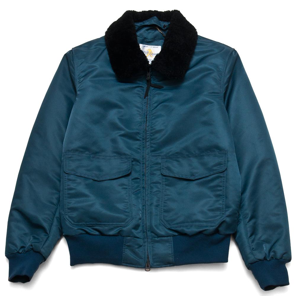 Golden Bear Navy Nylon Flight Jacket at shoplostfound, front