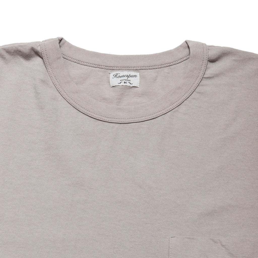 Homespun Dad's Pocket Tee Steel Grey at shoplostfound, neck