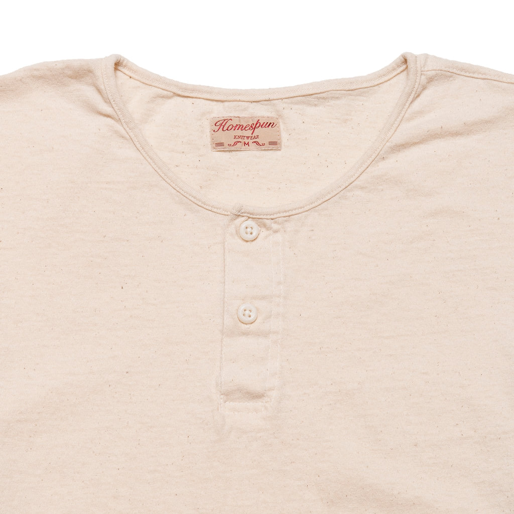 Homespun Great Plains Short Sleeve Natural at shoplostfound, neck