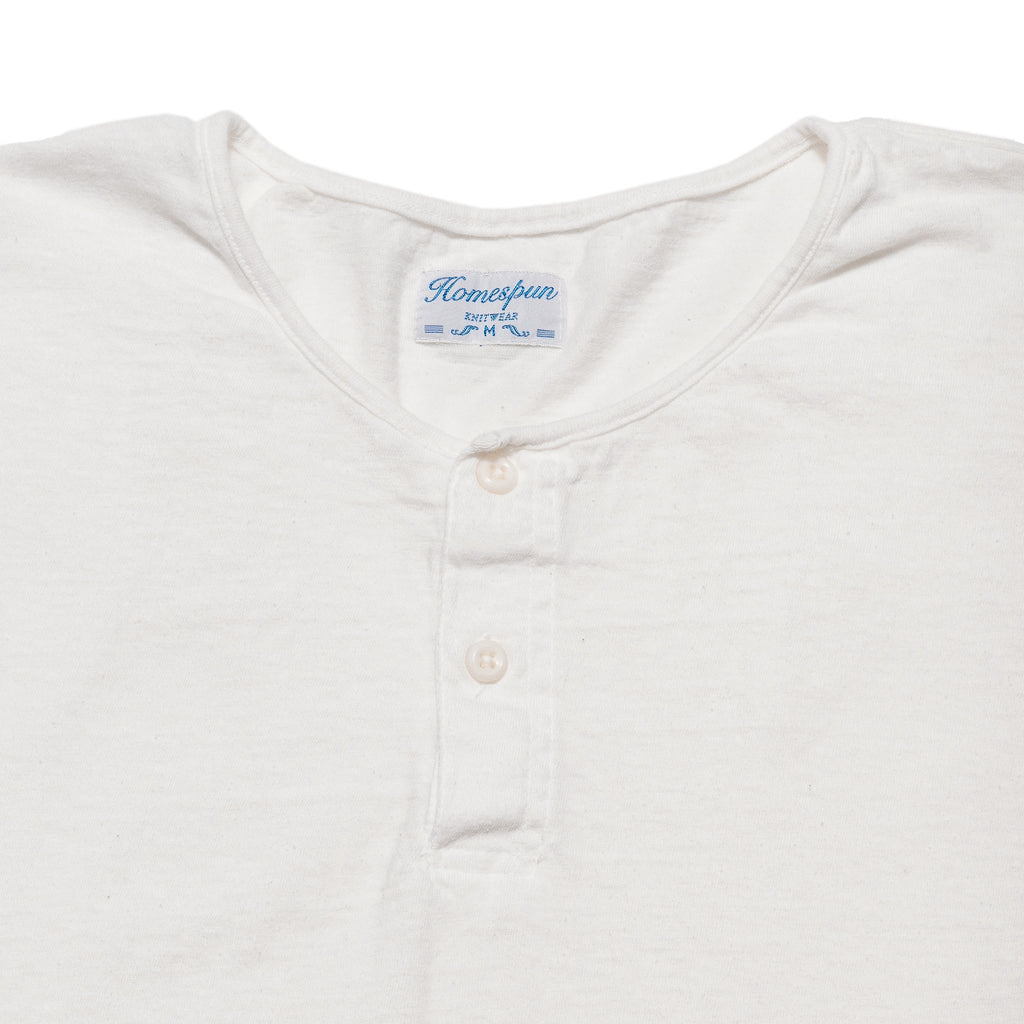 Homespun Great Plains Short Sleeve White at shoplostfound, neck