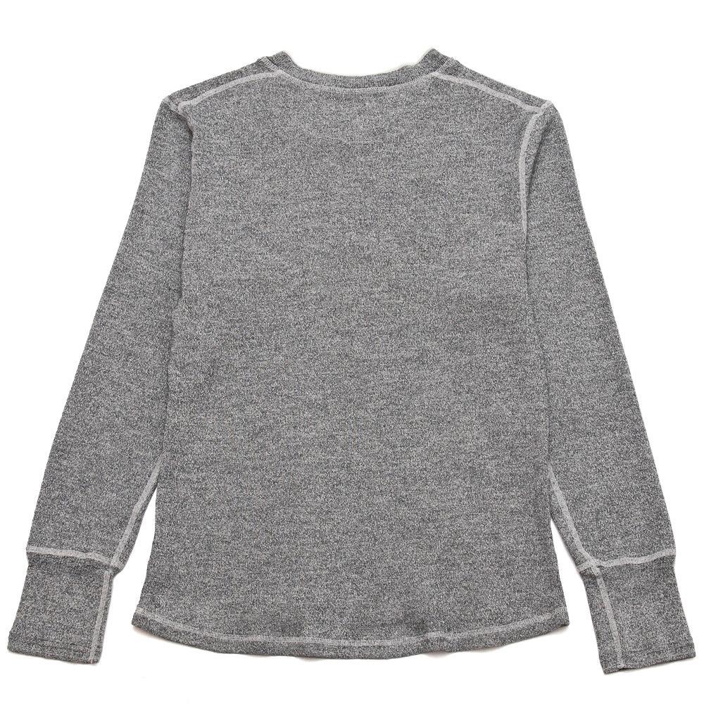 Homespun Long Sleeve Wool Cotton Coalminer Henley Black at shoplostfound, back