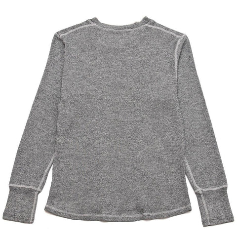 Homespun Long Sleeve Wool Cotton Coalminer Henley Black at shoplostfound, front