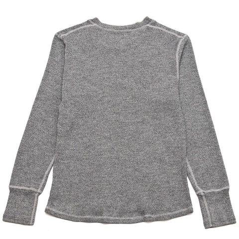 Homespun Long-Sleeve Coalminer Henley Black at shoplostfound, front