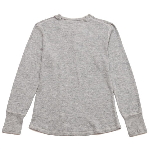 Homespun Long-Sleeve Coalminer Henley Grey at shoplostfound, front