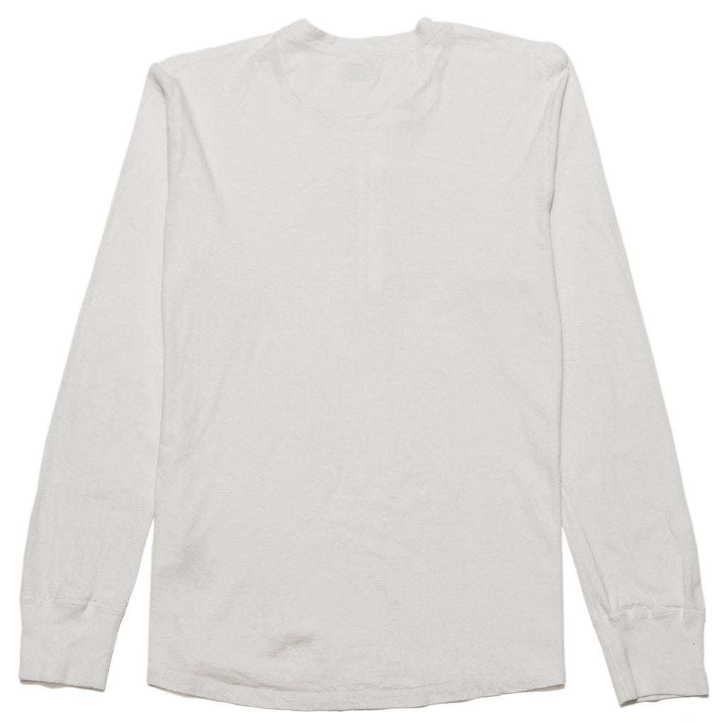 Homespun Long Sleeve Coalminer Henley White at shoplostfound, back