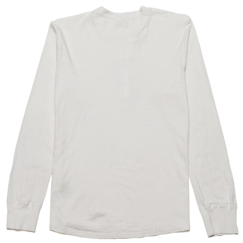 Homespun Long Sleeve Coalminer Henley White at shoplostfound, front