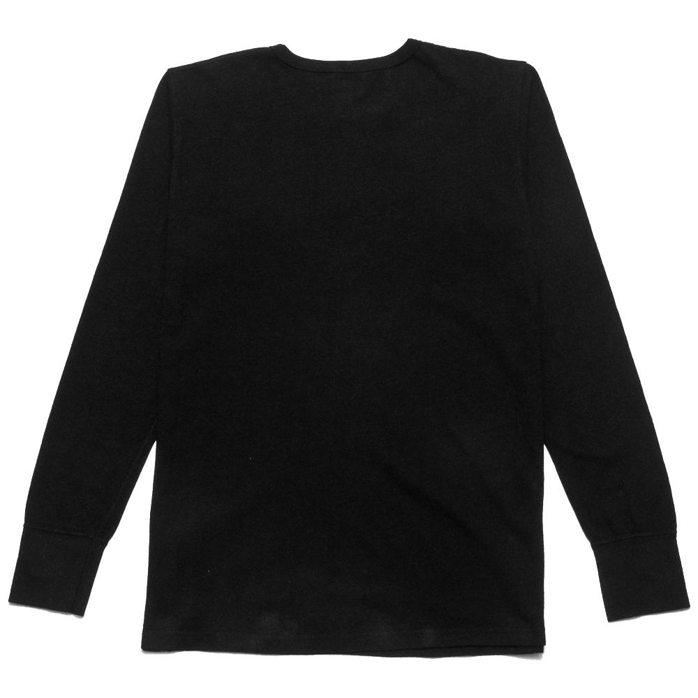 Homespun Long Sleeve Henley Zimbabwe Jersey in Black at shoplostfound, back