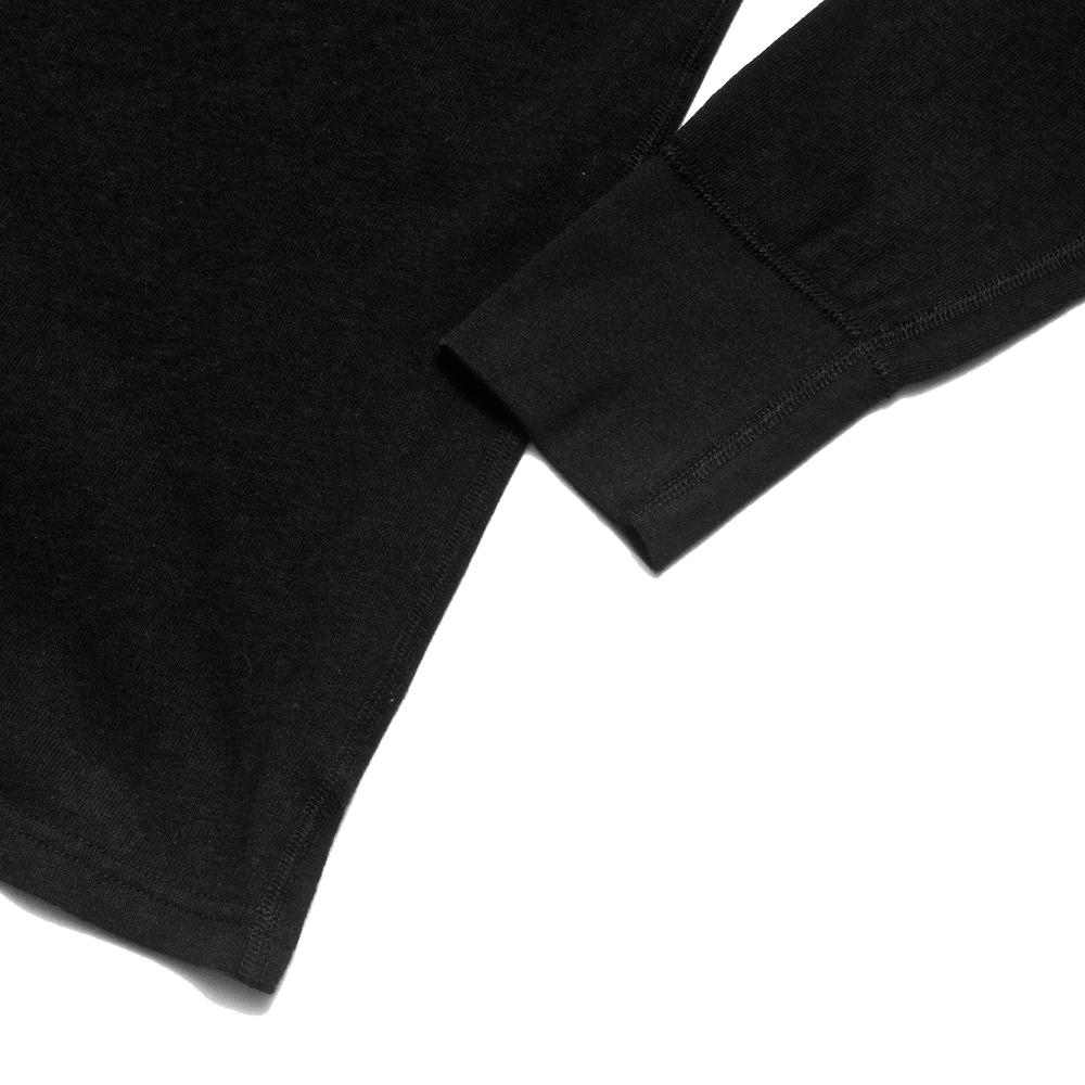 Homespun Long Sleeve Henley Zimbabwe Jersey in Black at shoplostfound, detail