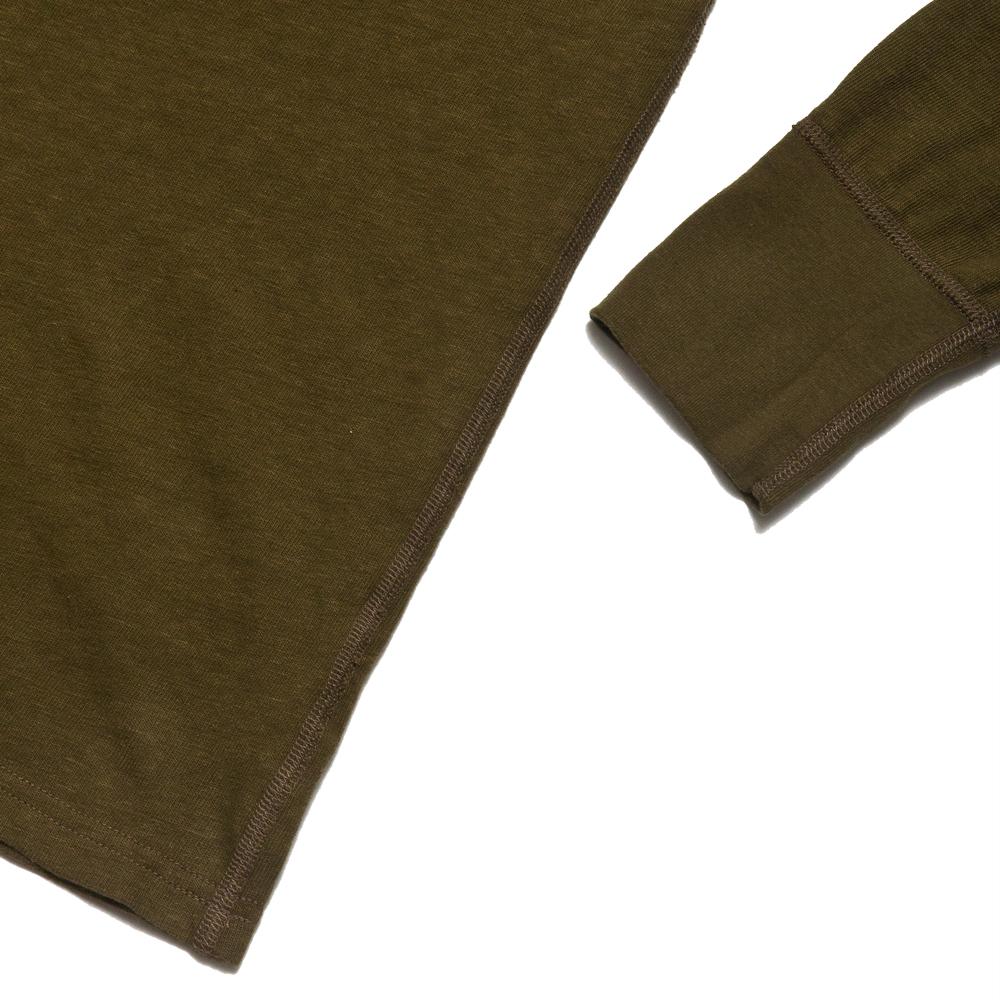 Homespun Long Sleeve Henley Zimbabwe Jersey in Olive at shoplostfound, detail