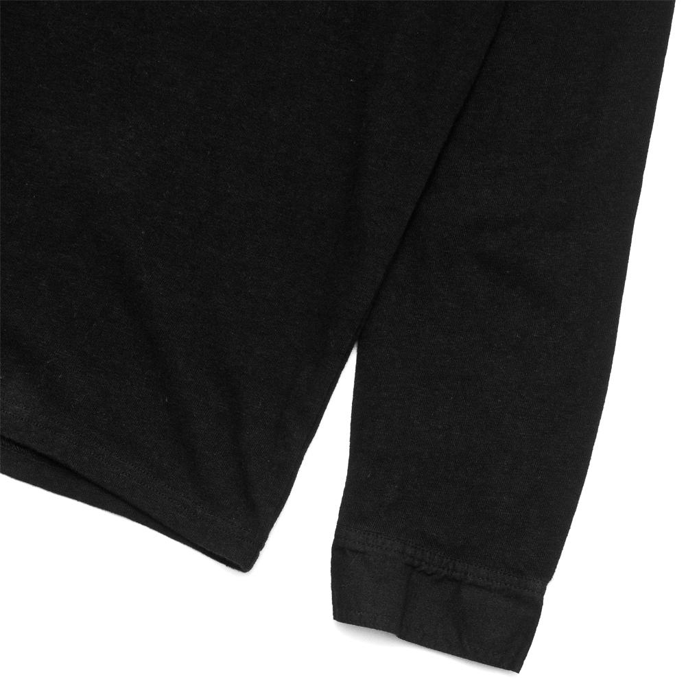 Homespun Long-Sleeve Old Timer Henley in Zimbabwe Jersey Aged Black at shoplostfound, detail