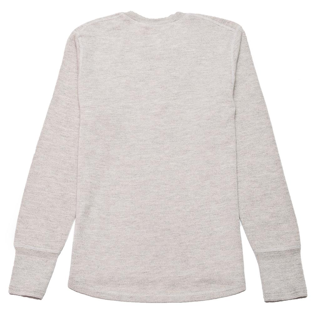 Homespun Long Sleeve Wool Cotton Coalminer Henley Oatmeal at shoplostfound, back