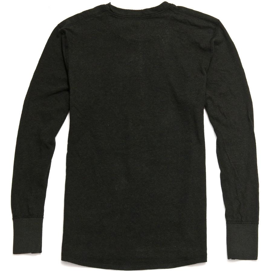 Homespun Long-Sleeve Coalminer Henley Aged Black