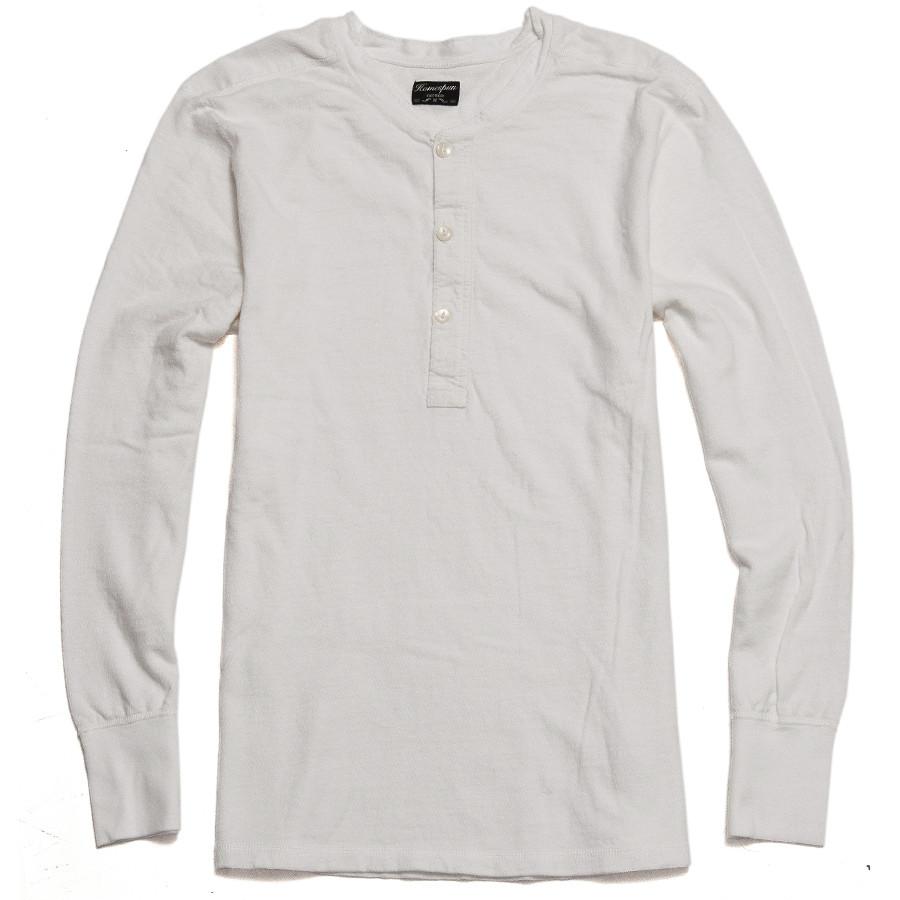 Homespun Long-Sleeve Coalminer Henley White