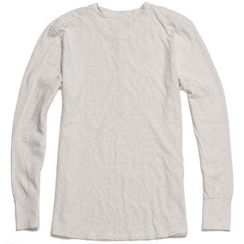 Homespun Long-Sleeve Coalminer Henley White