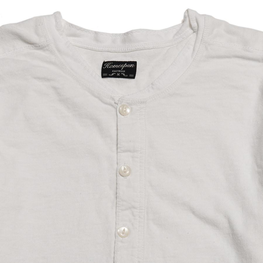 Homespun Long-Sleeve Coalminer Henley White