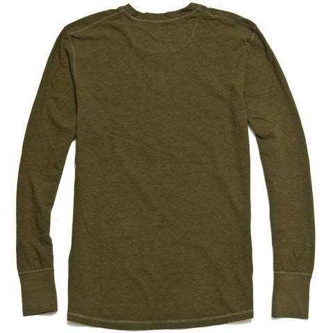 Homespun Long-Sleeve Coalminer Henley Olive Drab