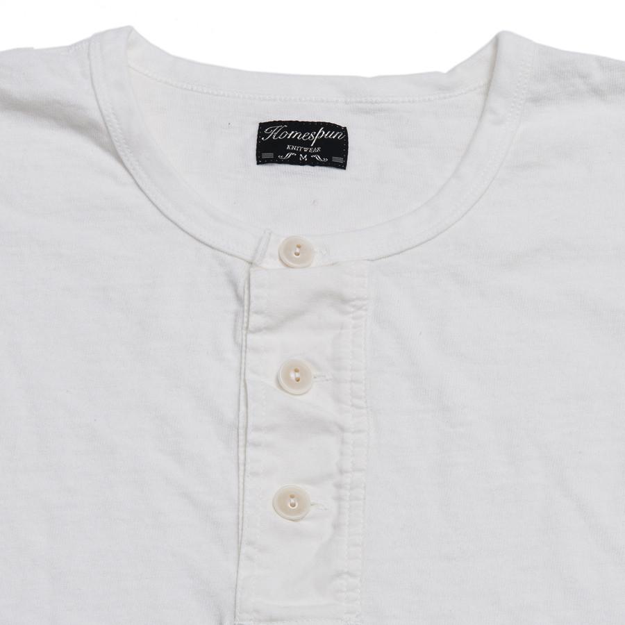 Homespun Surplus Short Sleeve Henley Zimbabwe Jersey in White