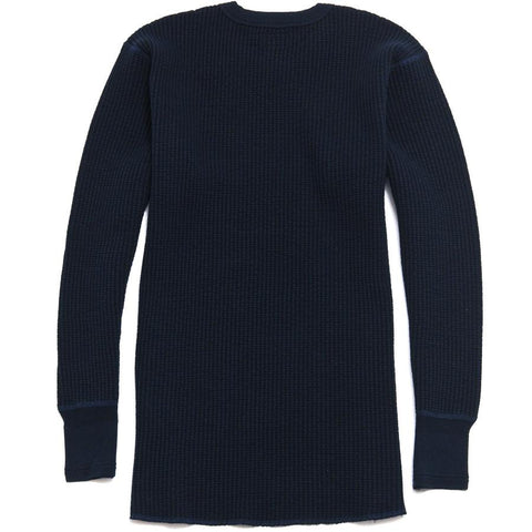 Homespun Thermal Long Sleeve Crew Bulky Waffle in Midnight Navy