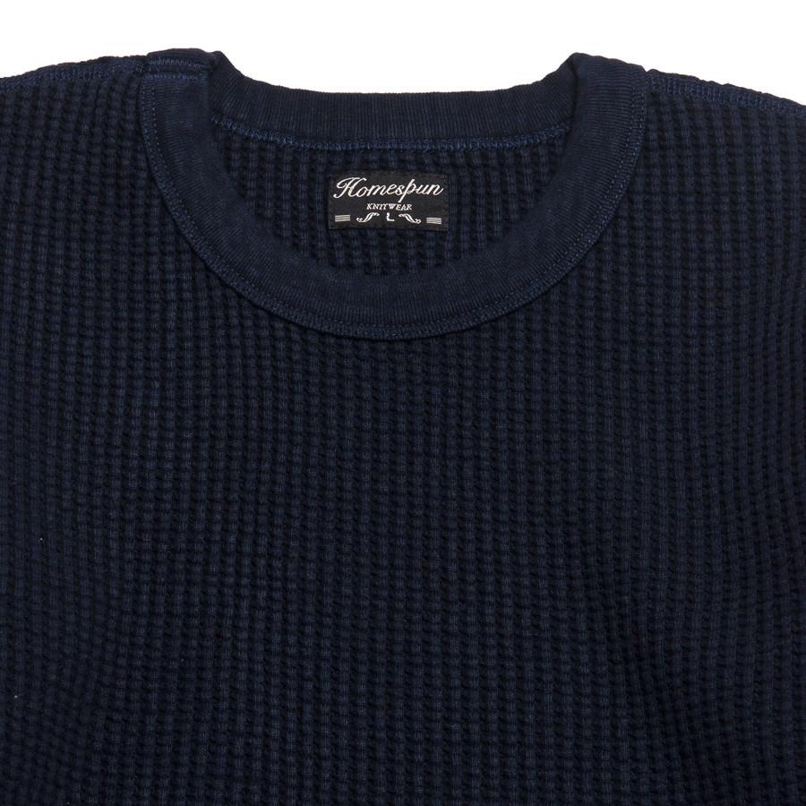 Homespun Thermal Long Sleeve Crew Bulky Waffle in Midnight Navy