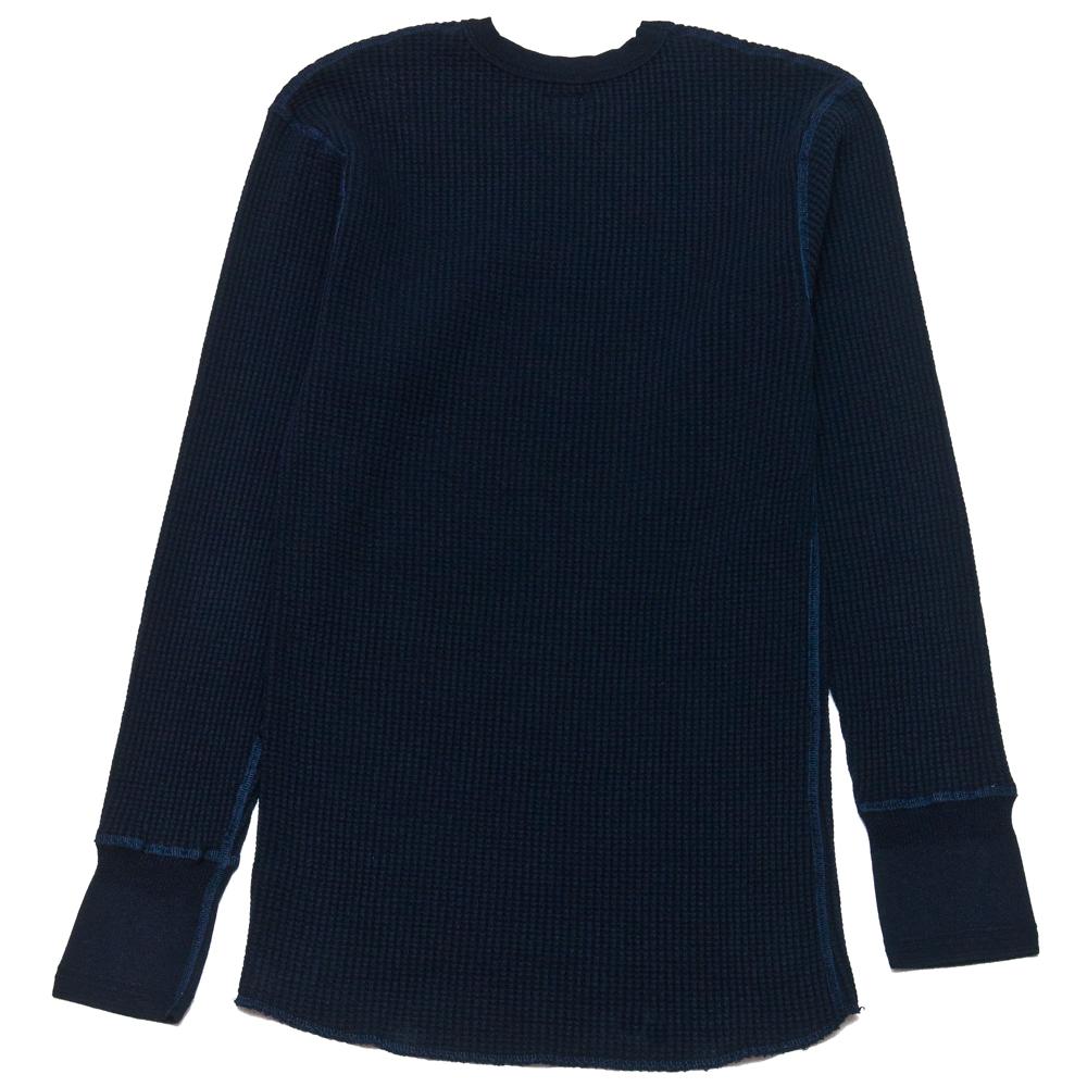 Homespun Thermal Crew Bulky Waffle Midnight Navy at shoplostfound, back