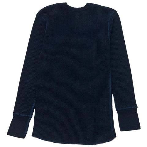 Homespun Thermal Crew Bulky Waffle Midnight Navy at shoplostfound, front