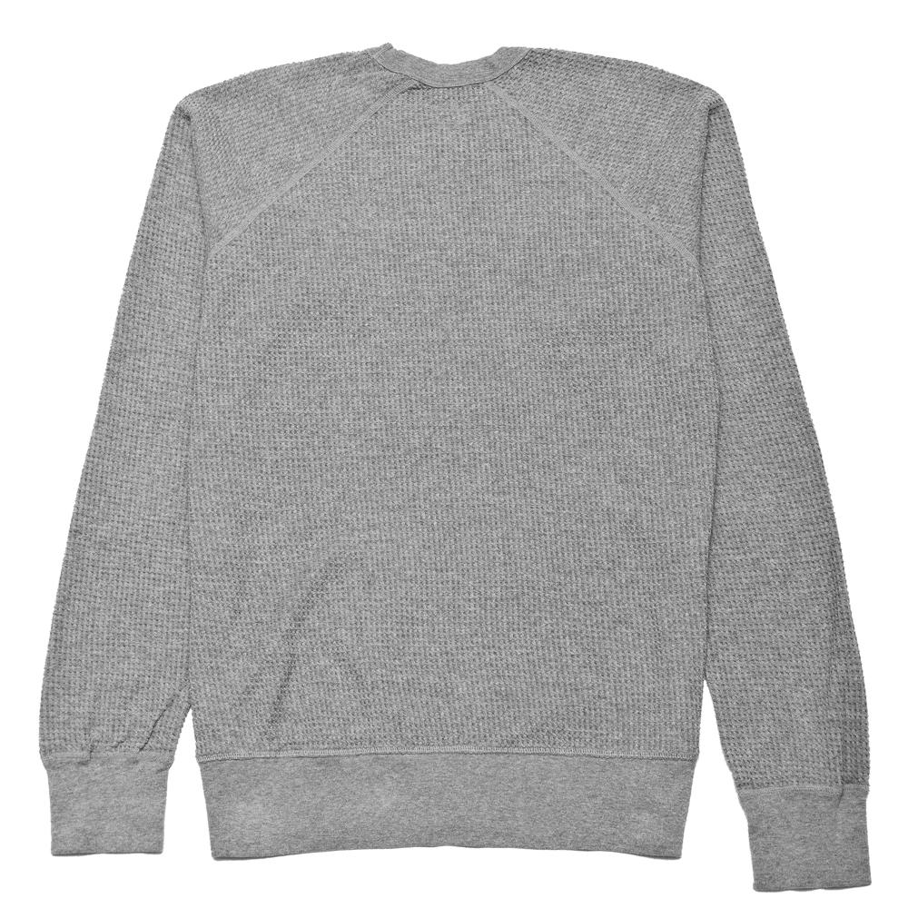 Homespun Thermal Crew Bulky Waffle Ribbed Fisherman Grey at shoplostfound, back