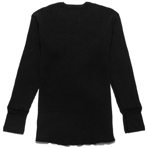 Homespun Thermal Long Sleeve Crew Bulky Waffle in Charcoal at shoplostfound, front