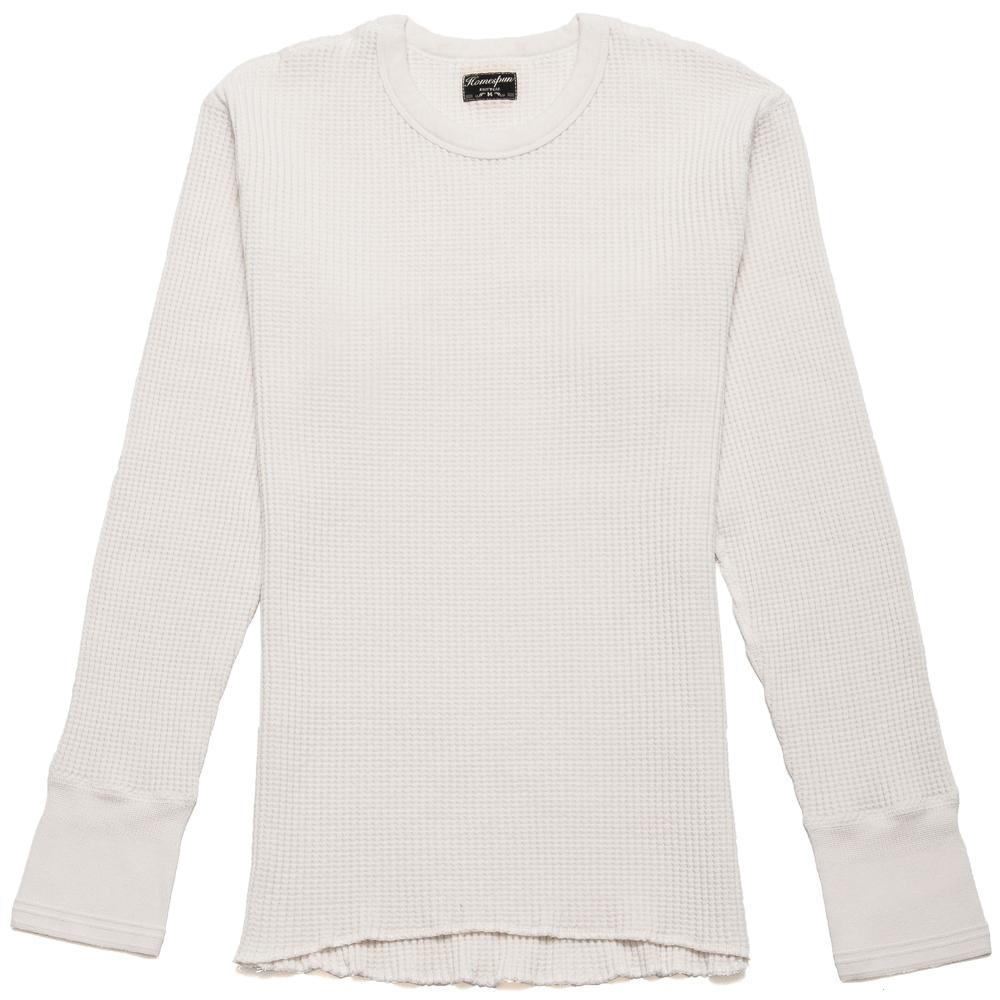 Homespun Thermal Crew Bulky Waffle Antler White