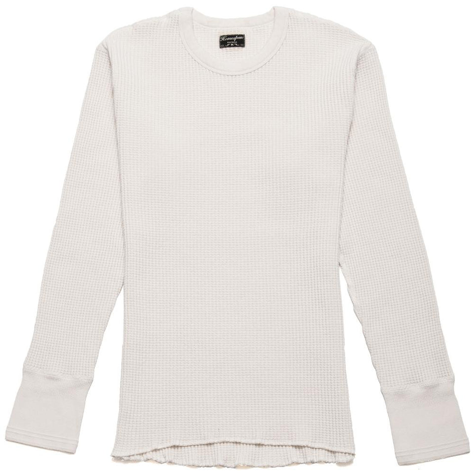 Homespun Thermal Crew Bulky Waffle Antler White