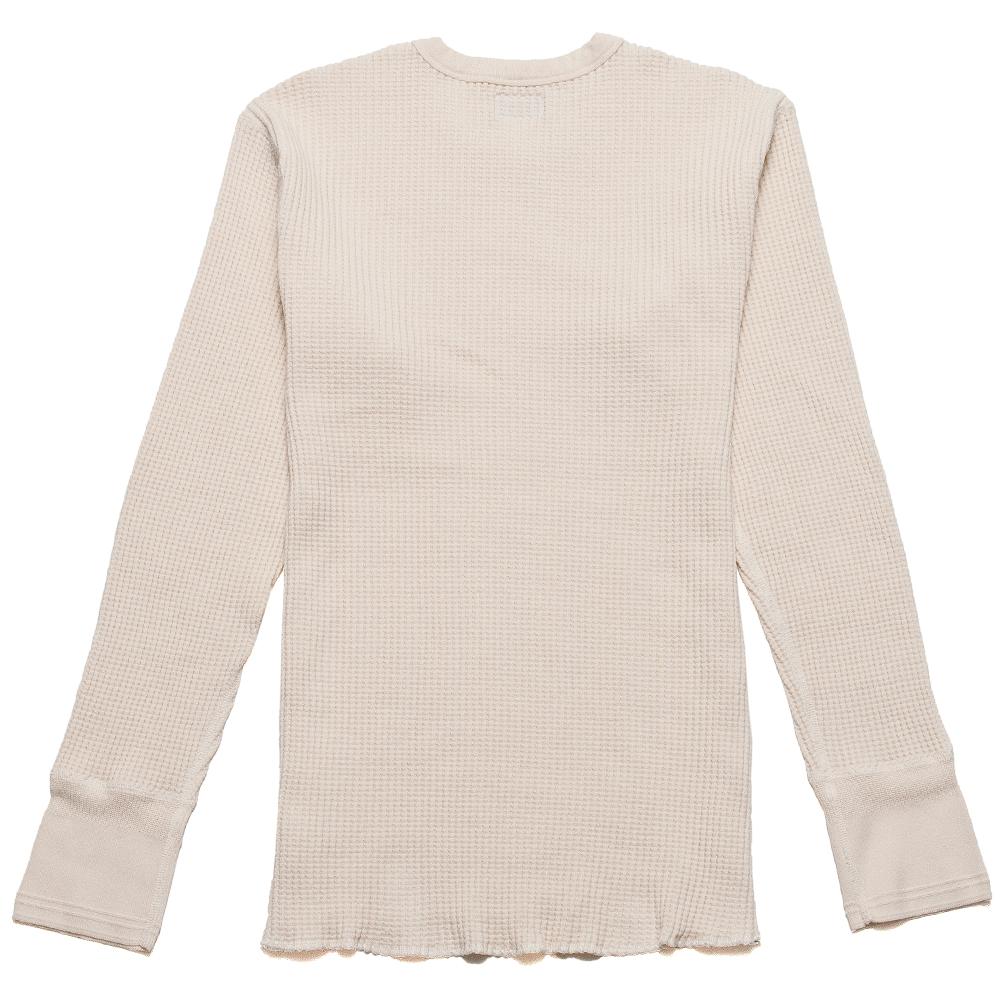 Homespun Thermal Long Sleeve Crew Bulky Waffle in Cream at shoplostfound, back