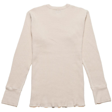 Homespun Thermal Long Sleeve Crew Bulky Waffle in Cream at shoplostfound, front