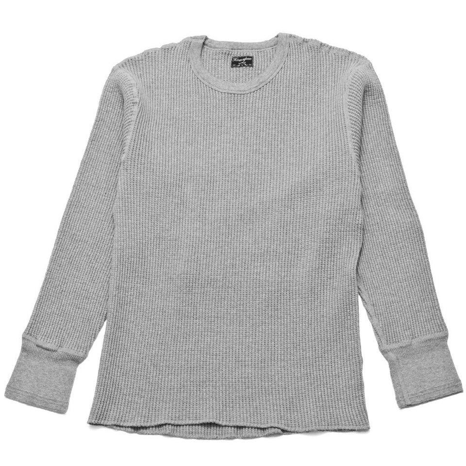 Homespun Thermal Crew Bulky Waffle Grey at shoplostfound, front