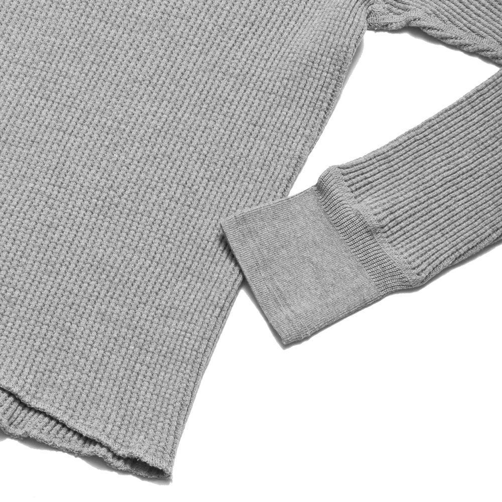 Homespun Thermal Crew Bulky Waffle Grey at shoplostfound, cuff