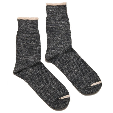 Homespun Top Stripe Sock Charcoal at shoplostfound, packaged