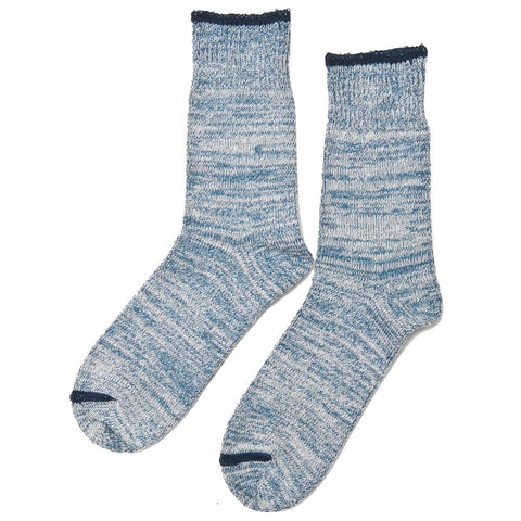 Homespun Top Stripe Sock Denim at shoplostfound, folded