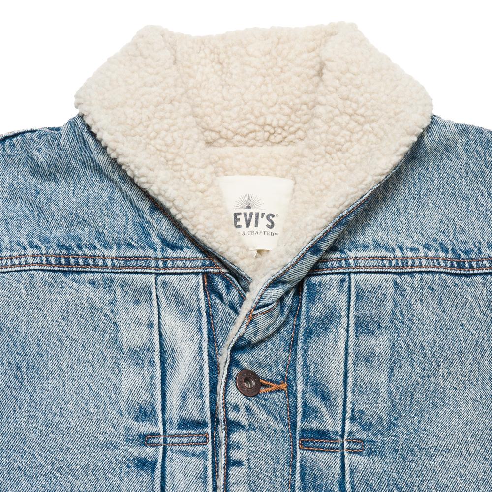 Levi's Made & Crafted Shawl Collar Trucker Jacket Mataleon at shoplostfound, neck