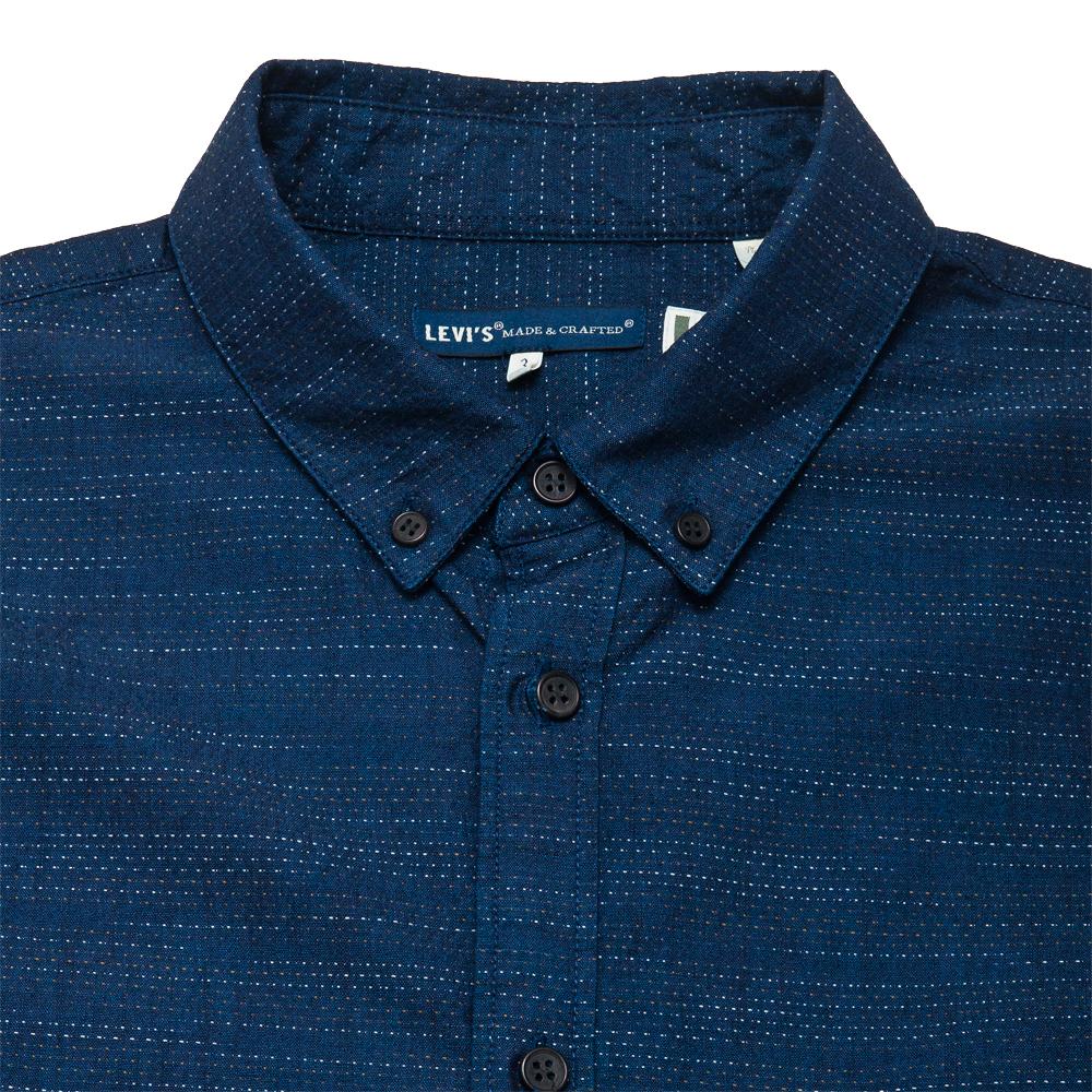 Levi's Made & Crafted Standard Floating Yarn Dobby Shirt at shoplostfound, neck