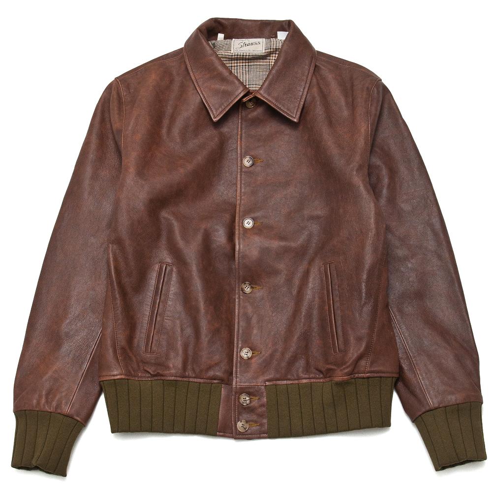 Levi's Vintage Clothing Strauss Leather Jacket Rye at shoplostfound, front