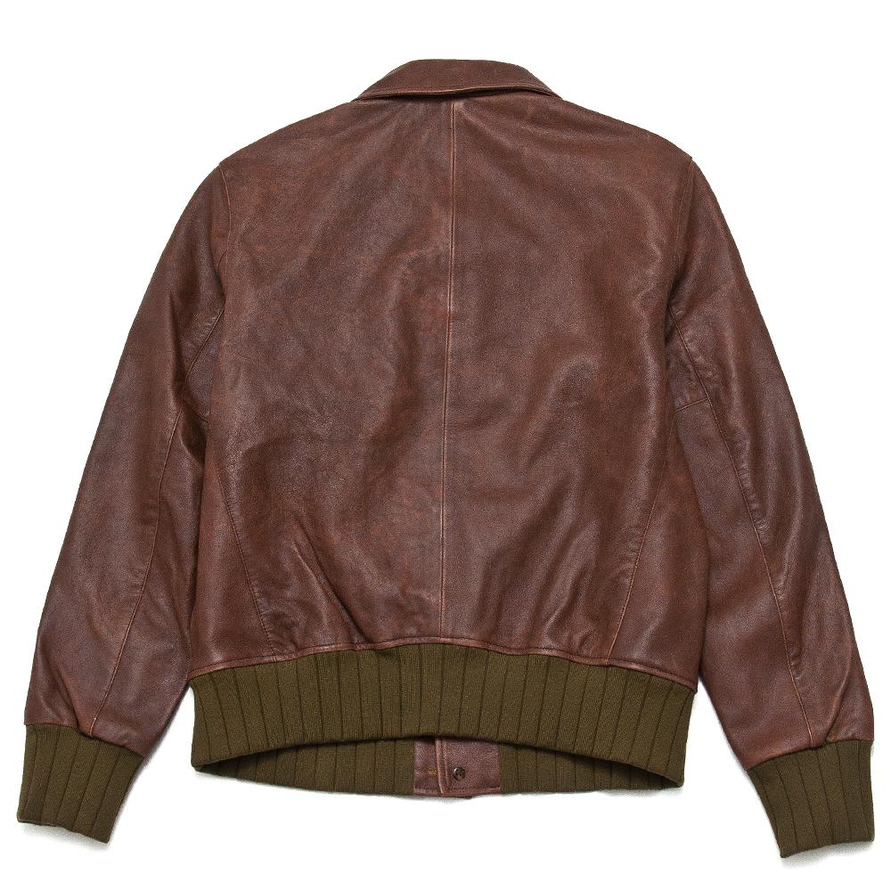 Levi's Vintage Clothing Strauss Leather Jacket Rye at shoplostfound, back