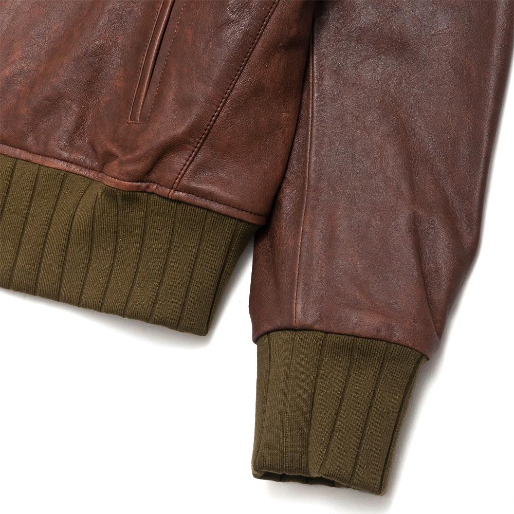 Levi's Vintage Clothing Strauss Leather Jacket Rye at shoplostfound, detail