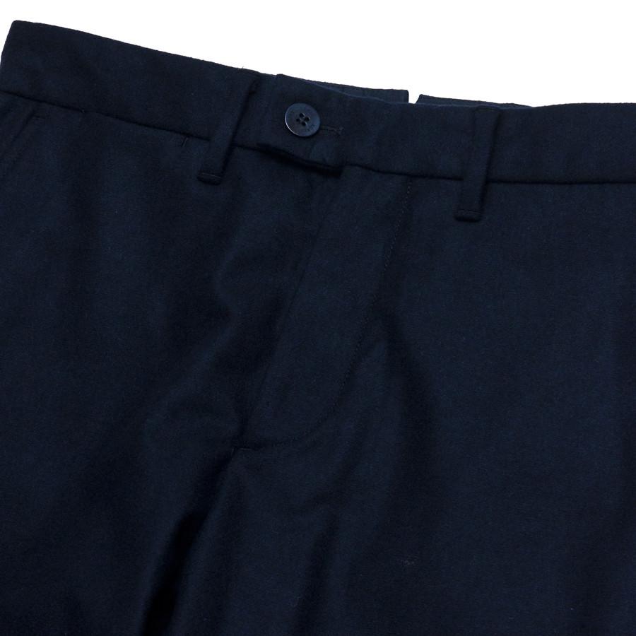 Norse Projects Thomas Slim Light Wool Navy at shoplostfound in Toronto, waist close up