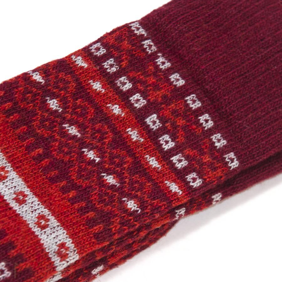 American Trench Fair Isle Black Cherry/Harvest/Grey Socks at shoplostfound in Toronto, close up