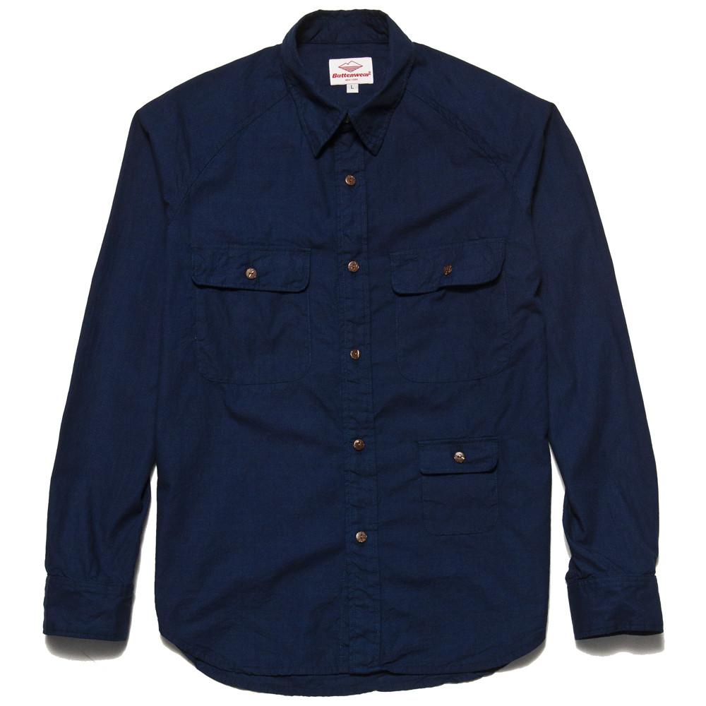 Battenwear Camp Shirt Deep Indigo at shoplostfound in Toronto, front