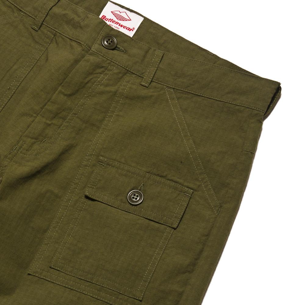 Battenwear Trek Shorts Olive at shoplostfound in Toronto, thigh pocket