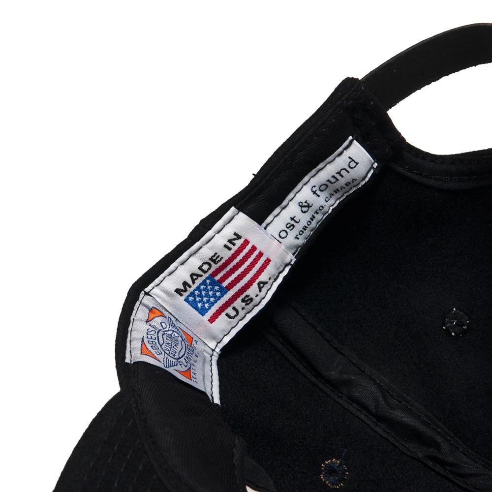 Ebbets Field Flannels Black Wool 6 Panel with Black Leather Strap